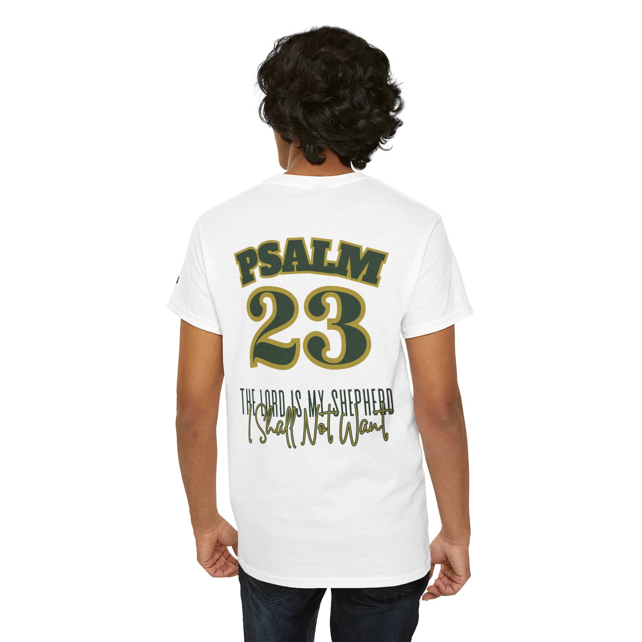 Psalm 23 t-shirt featuring stylish text and design for comfort and faith-inspired fashion