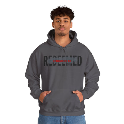 Redeemed Ephesians 1:7 sweatshirt in gray with a bold graphic design, perfect for casual wear