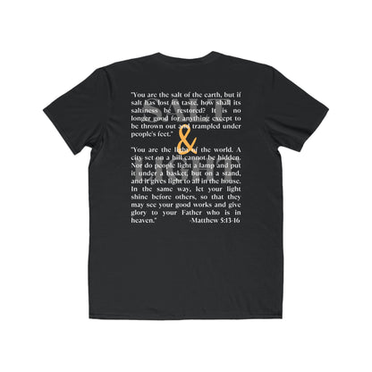 Salt and Light scripture t-shirt featuring a Bible verse design on a black background