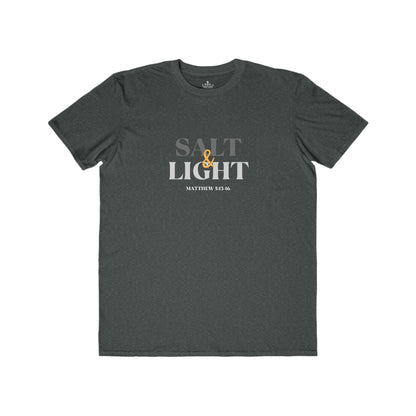Salt and Light scripture t-shirt in dark grey, featuring the verse from Matthew 5:16