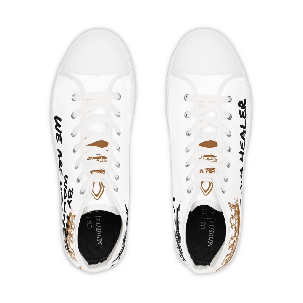 White Scripture design sneakers featuring inspirational text and unique patterns for stylish comfort