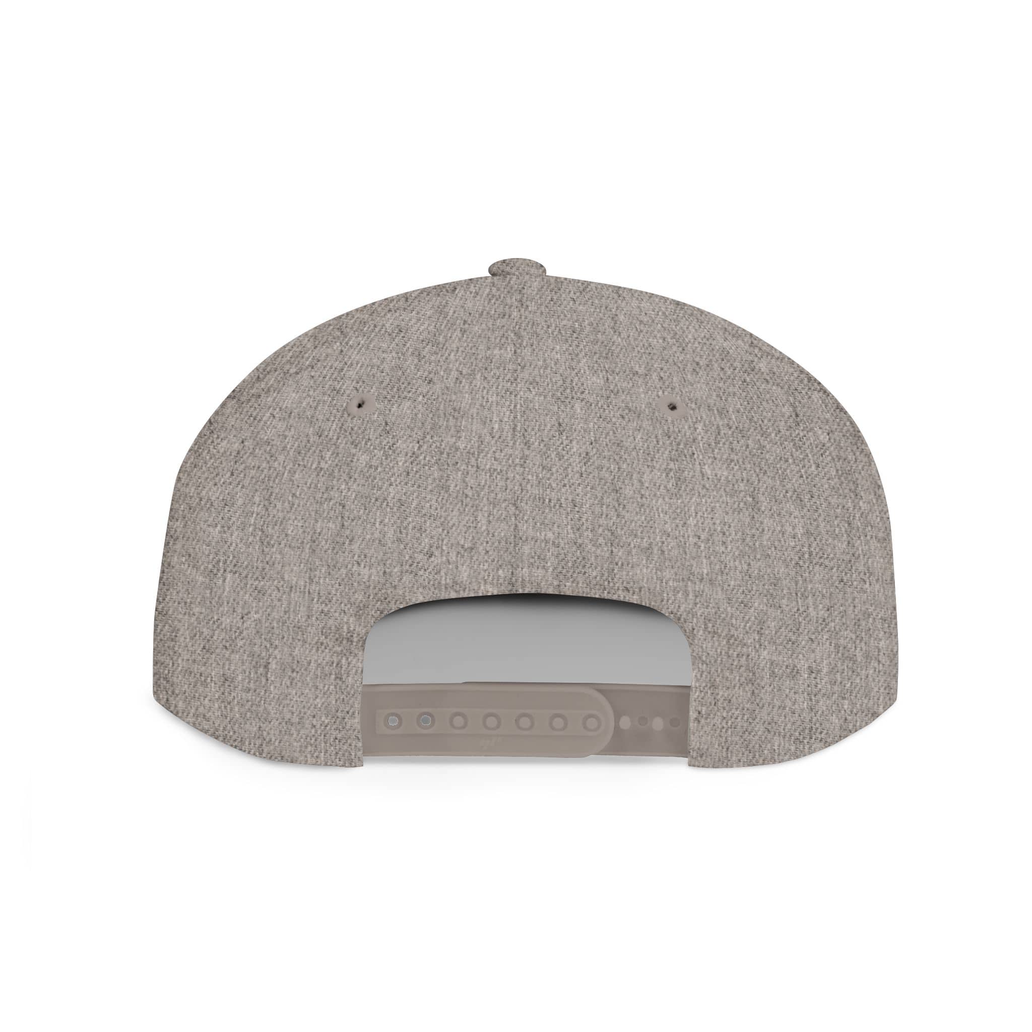 Back view of the Scripture inspired snapback hat in gray, featuring a classic fit with adjustable strap