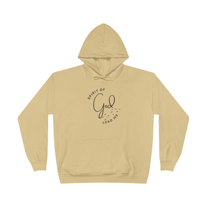 Spirit Lead Me hoodie in beige with God inspired text design and front pocket