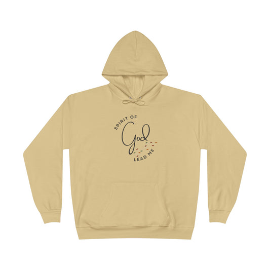 Spirit Lead Me hoodie in beige with God inspired text design and front pocket