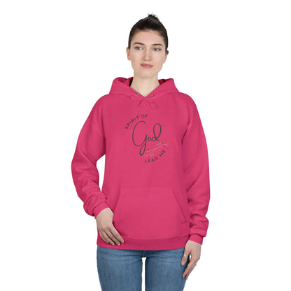 Pink Spirit Lead Me hoodie from Logos with God-inspired text design worn by woman