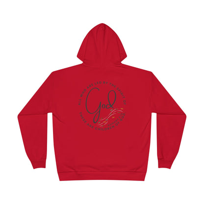 Red Spirit Lead Me hoodie with God and scripture design on the back from Logos Co.