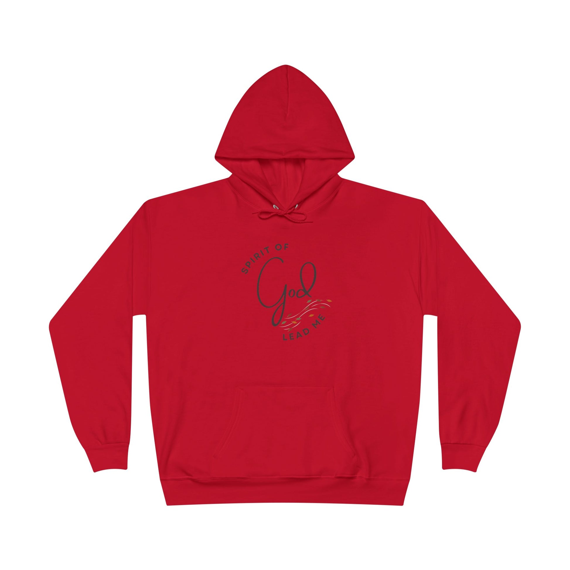 Red Spirit Lead Me hoodie with front pouch pocket and drawstring hood from Logos Co.