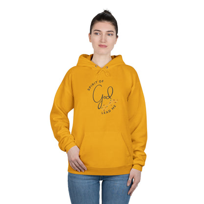 Yellow Spirit Lead Me hoodie with God graphic worn by woman in casual outfit from Logos Co.
