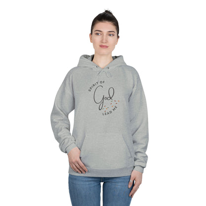 Spirit Lead Me hoodie in light gray with religious text and woman modeling