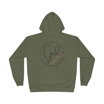 Spirit Lead Me hoodie in olive green with faith-inspired graphic on the back