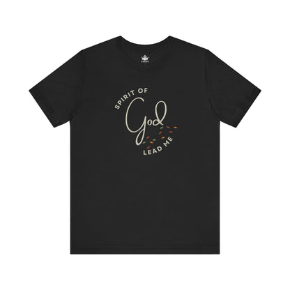 Black Spirit Lead Me shirt with God script and decorative elements from Logos