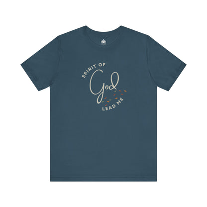 Spirit Lead Me shirt in deep teal with inspirational God script design