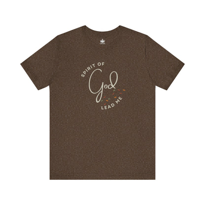 Heather Brown Spirit Lead Me shirt with God text and spirit of lead me design from Logos