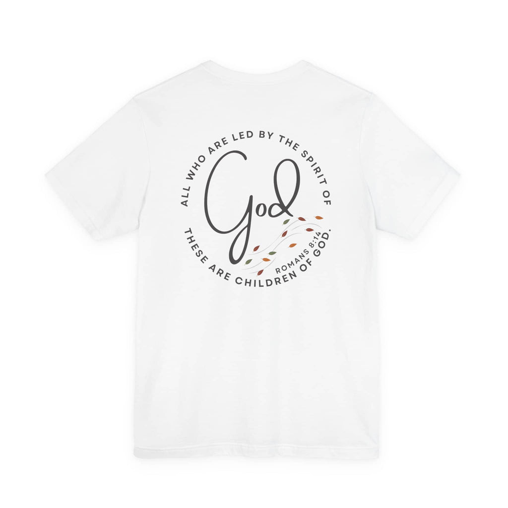 White Spirit Lead Me shirt featuring scripture on the back in stylish typography