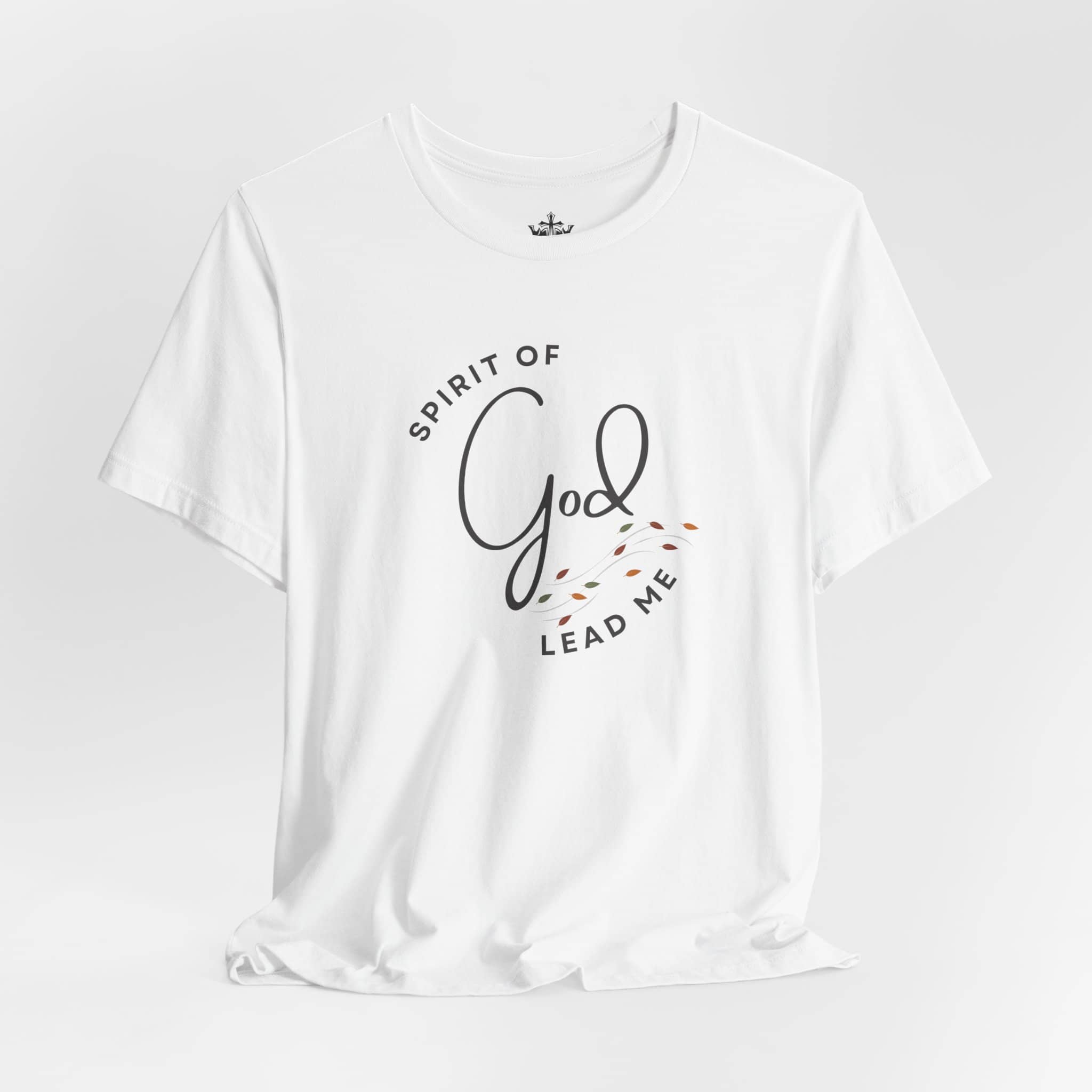 White T-Shirt with 'Spirit Lead Me' print, featuring a soft cotton material in front view
