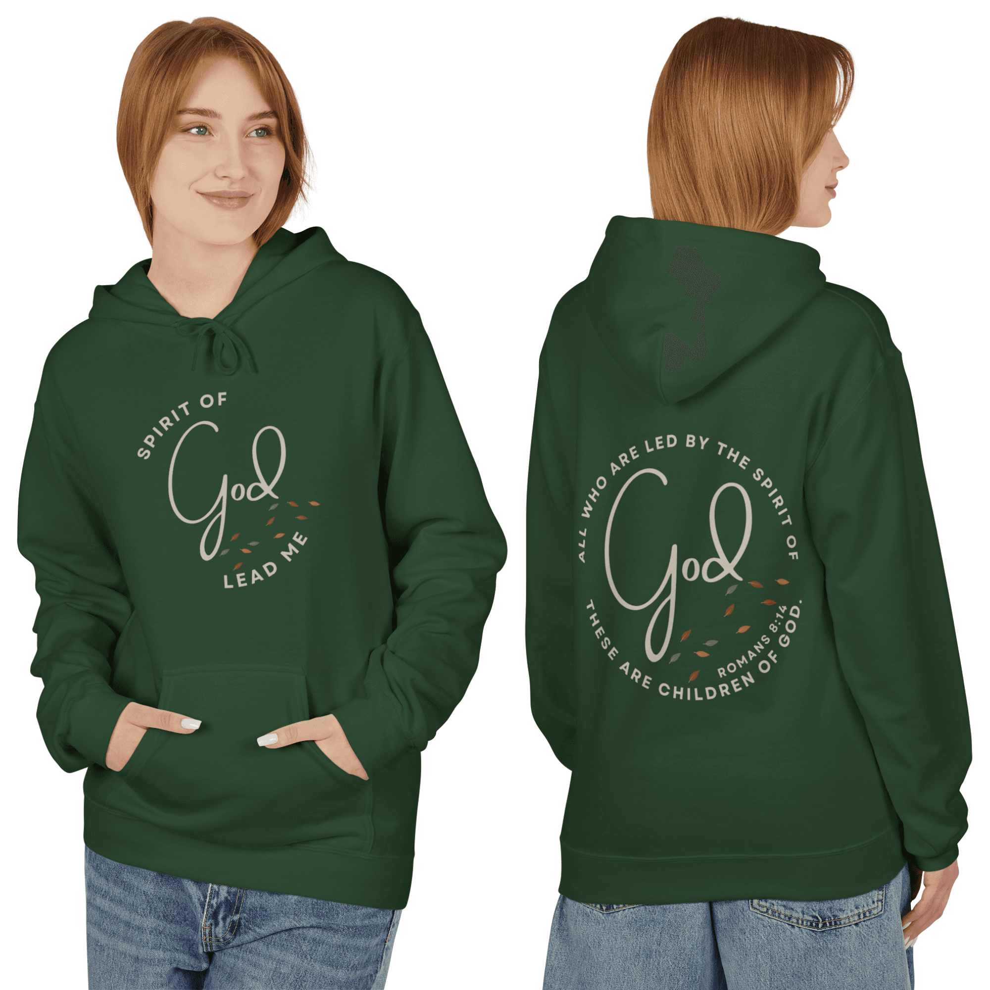 Green Spirit of God Lead Me sweatshirt with a motivational design for everyday wear