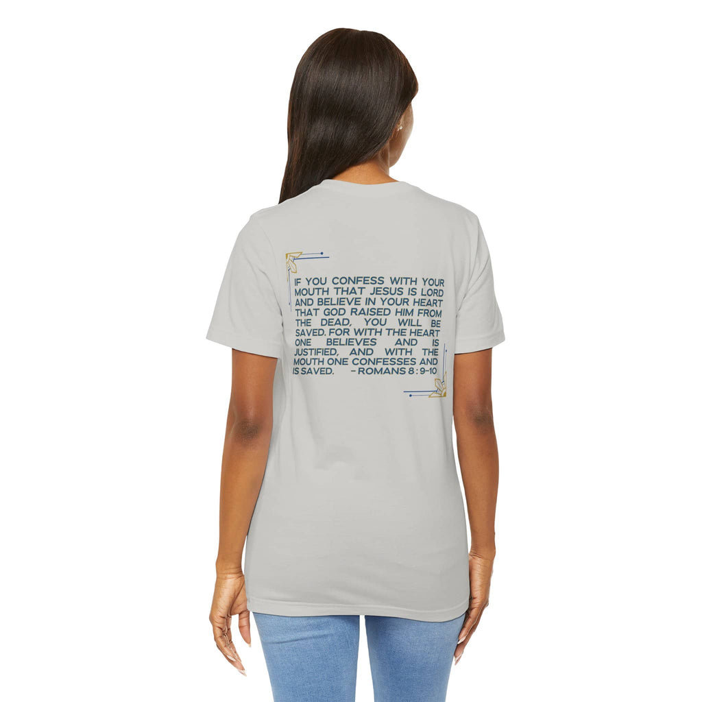 Logos Co. light gray Still Saving Souls shirt back design Romans 8:9-10 
