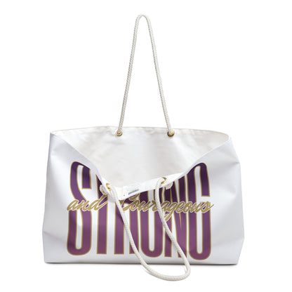 Strong and courageous Scripture bag with a spacious design and stylish rope handles