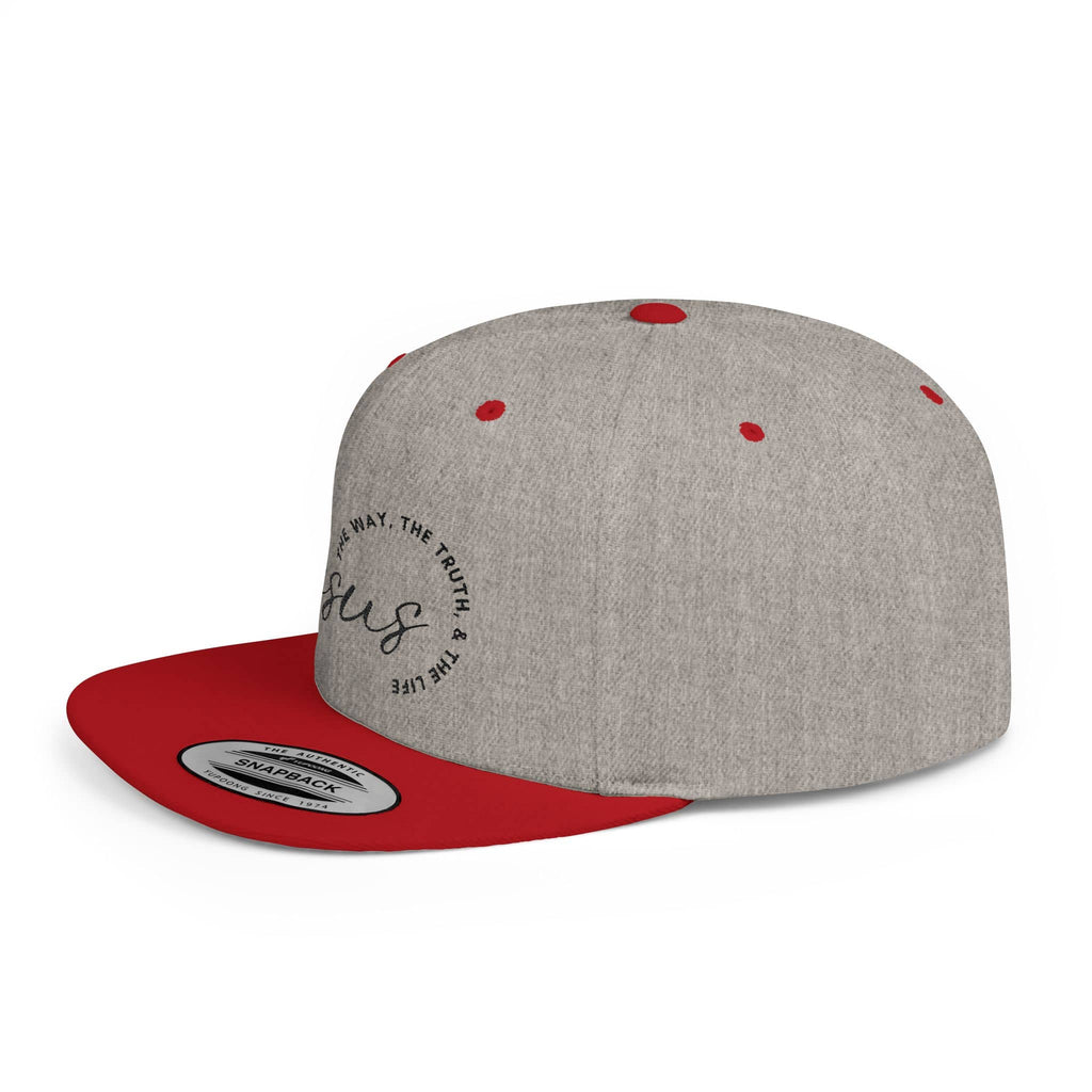The Way The Truth The Life Hat with Grey Fabric and Red Brim for Stylish Casual Wear